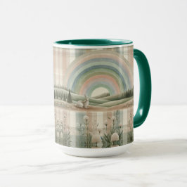 Regenbogen-Karomuster Tasse
