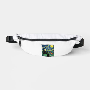 Regenbogen-Katz-Nachtlandschaft-Vektor-Shirt-Desig Bauchtasche