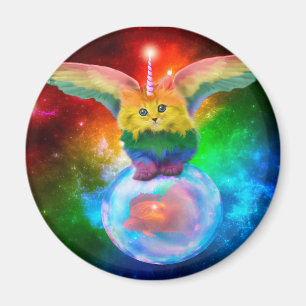 Regenbogen-Kätzchen-Einhorn-Goldfisch-Raum-Freund Magnet
