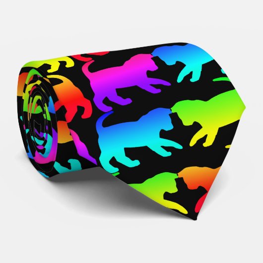 Regenbogen-Kätzchen Krawatte (Gerollt)