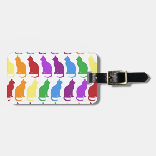 Regenbogen-Kätzchen-nobler Designer Gepäckanhänger (Vorderseite horizontal)