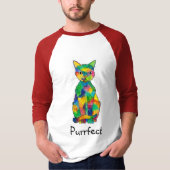 Regenbogen-Katze Purrfect Raglan-T - Shirt (Vorderseite)