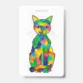 Regenbogen-Katzen-Abzeichen Ausweis (Rückseite)