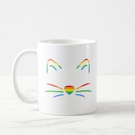 Regenbogen-Katzen-Bart-Klassiker-Tasse Kaffeetasse (Links)