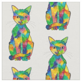 Regenbogen-Katzen-Gewebe Stoff