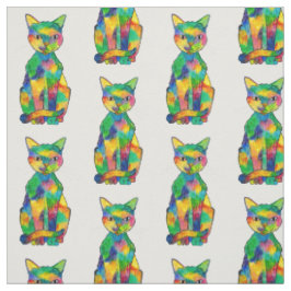 Regenbogen-Katzen-Gewebe Stoff