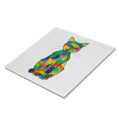 Regenbogen-Katzen-Keramik-Fliese Fliese (Seite)