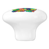 Regenbogen-Katzen-Keramik-Griff Keramikknauf (Seitenansicht)