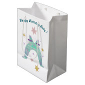 Regenbogen-Katzen-Kunst Mittlere Geschenktüte (Vorderseite Schrägansicht)