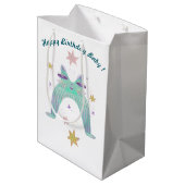 Regenbogen-Katzen-Kunst Mittlere Geschenktüte (Rückseite Schrägansicht)
