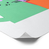 Regenbogen Katzen Minimalistische Mauer Kunst - Ni Poster (Ecke)
