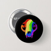 Regenbogen-Katzen-Schädel Button (Vorne & Hinten)