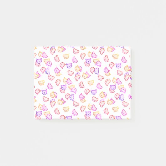 Regenbogen Katzen und Hunde Post-it Klebezettel (Vorderseite)