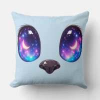 Regenbogen-Katzenaugen Kawaii-Katzengesicht-Illust
