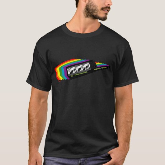 Regenbogen Keytar T-Shirt (Vorderseite)