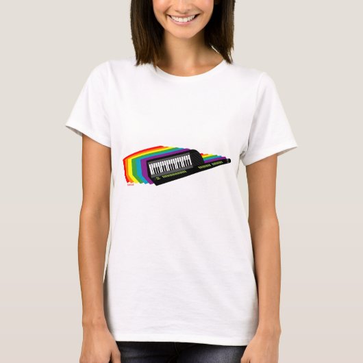 Regenbogen Keytar T-Shirt (Vorderseite)