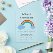 Regenbogen-Kinder Erster Geburtstagsparty Acryleinladungen (In Situ (Hochzeit))