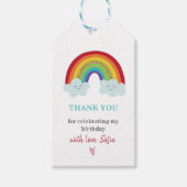 Regenbogen-Kinder-Geburtstags-Dankeschön-Geschenk  Geschenkanhänger (Vorderseite)