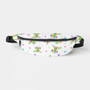 Regenbogen Kinder Hund Welpe Punkte hell lustige F Bauchtasche