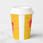 Regenbogen Kindergeburtstag Gelb Pappbecher (Rechts)