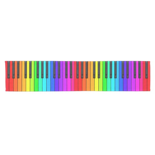 Regenbogen-Klavier-Tastatur-Tabellen-Läufer Kurzer Tischläufer (Horizontal)