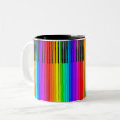 Regenbogen-Klavier-Tastatur-Tasse Zweifarbige Tasse (Vorderseite Links)