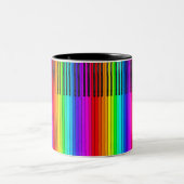 Regenbogen-Klavier-Tastatur-Tasse Zweifarbige Tasse (Mittel)