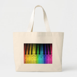 Regenbogen-Klavier-Tastatur und Anmerkungen Jumbo Stoffbeutel