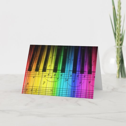 Regenbogen-Klavier-Tastatur und Anmerkungen Karte (Vorderseite)