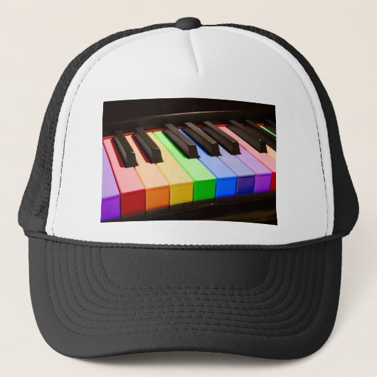 Regenbogen-Klavier Truckerkappe (Vorderseite)