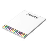 Regenbogen-Klaviertasten Notizblock (Rotiert)