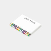 Regenbogen-Klaviertasten Post-it Klebezettel (angewinkelt)