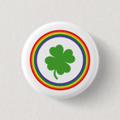 Regenbogen-Kleeblatt-Knopf Button (Vorderseite)