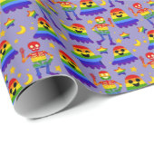 🦇🌈 Regenbogen-Knochen & Sterne  Geschenkpapier (Rolleneckpunkt)