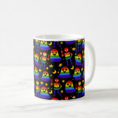🦇🌈 Regenbogen-Knochen & Sterne  Kaffeetasse (VorderseiteRechts)