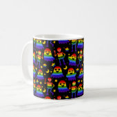 🦇🌈 Regenbogen-Knochen & Sterne  Kaffeetasse (Vorderseite Links)