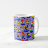 🦇🌈 Regenbogen-Knochen & Sterne Kaffeetasse (VorderseiteRechts)