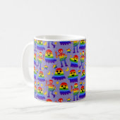 🦇🌈 Regenbogen-Knochen & Sterne Kaffeetasse (Vorderseite Links)