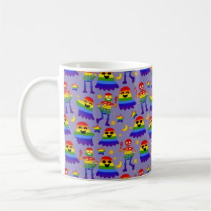 🦇🌈 Regenbogen-Knochen & Sterne  Kaffeetasse