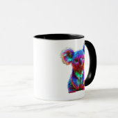 Regenbogen-Koala-Fantasy-Kunst Tasse (VorderseiteRechts)