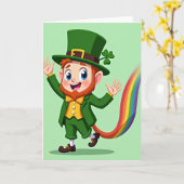 Regenbogen-Kobold-Freudenkarten Karte (Gelbe Blume)