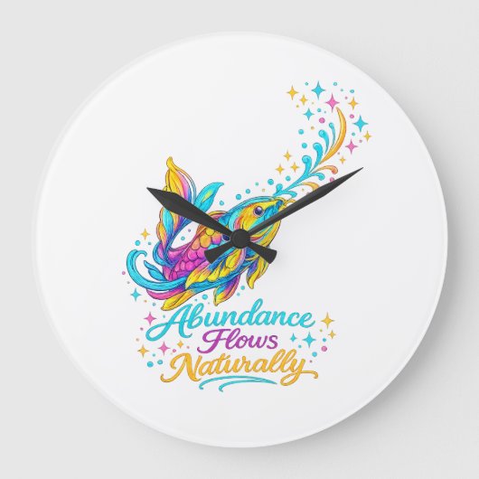 Regenbogen-Koi-Harmonie-Dekorative Wanduhr (Vorderseite)