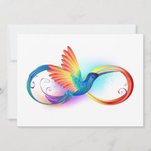 Regenbogen-Kolibri mit Unendlichkeitssymbol Ankündigung