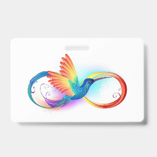 Regenbogen-Kolibri mit Unendlichkeitssymbol Ausweis