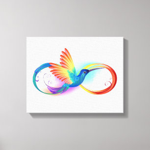 Regenbogen-Kolibri mit Unendlichkeitssymbol Leinwanddruck