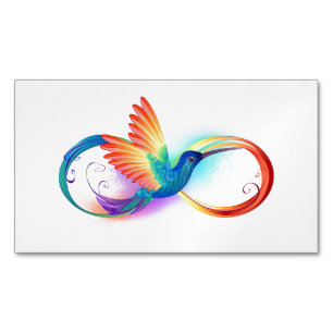Regenbogen-Kolibri mit Unendlichkeitssymbol Magnetische Visitenkarte