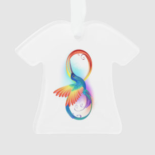 Regenbogen-Kolibri mit Unendlichkeitssymbol Ornament