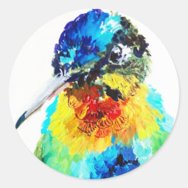 Regenbogen Kolibri Runder Aufkleber
