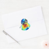 Regenbogen Kolibri Runder Aufkleber (Umschlag)
