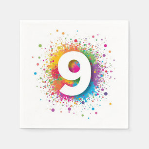 Regenbogen-Konfetti 1. Geburtstag Servietten Bunte